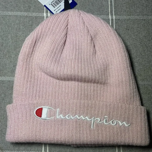 Champion Accessories Champion Light Pink Knit Beanie Poshmark